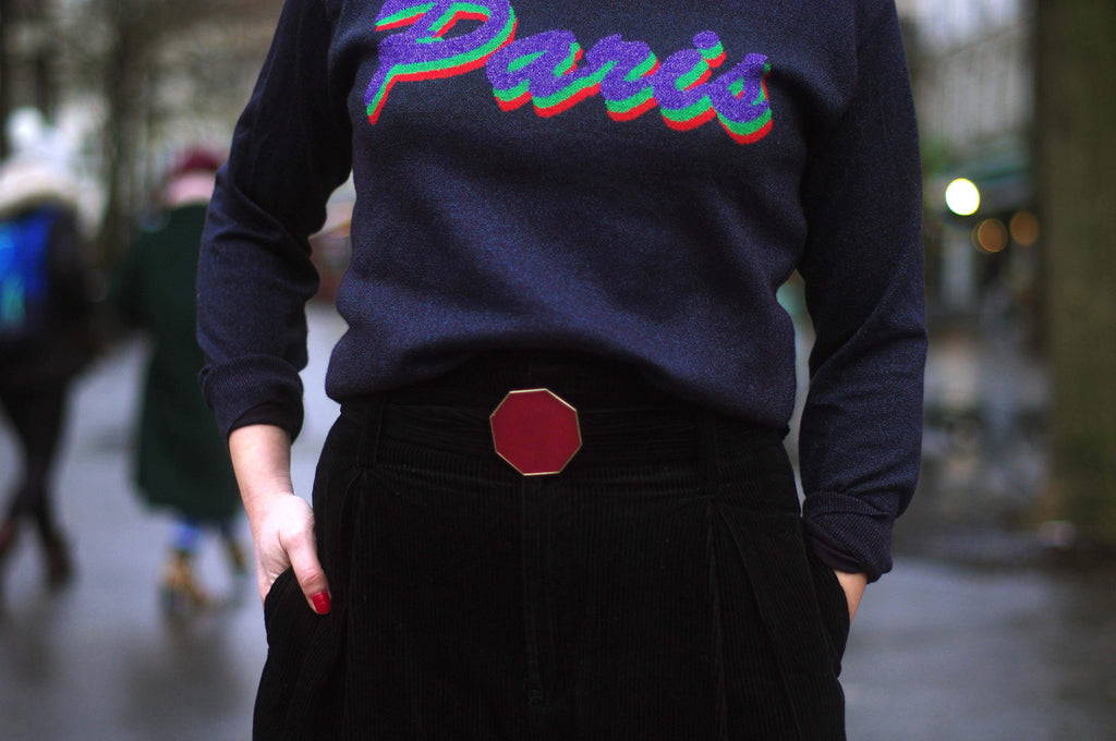 MEMPHIS GRENAT, clap bijoux octogonal couleur grenat, métal zamac