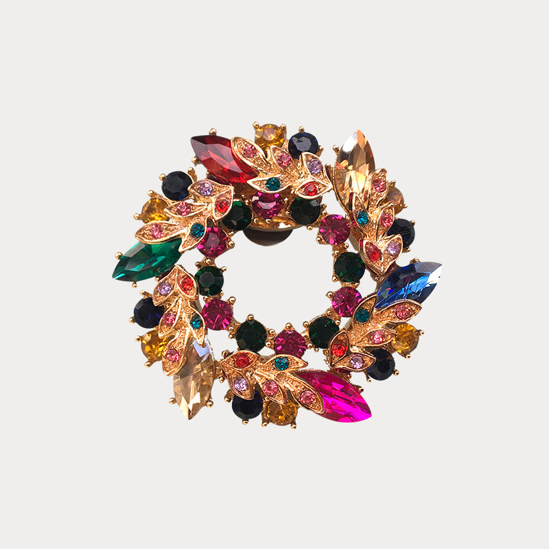 Bijou clip couronne strass multicolores